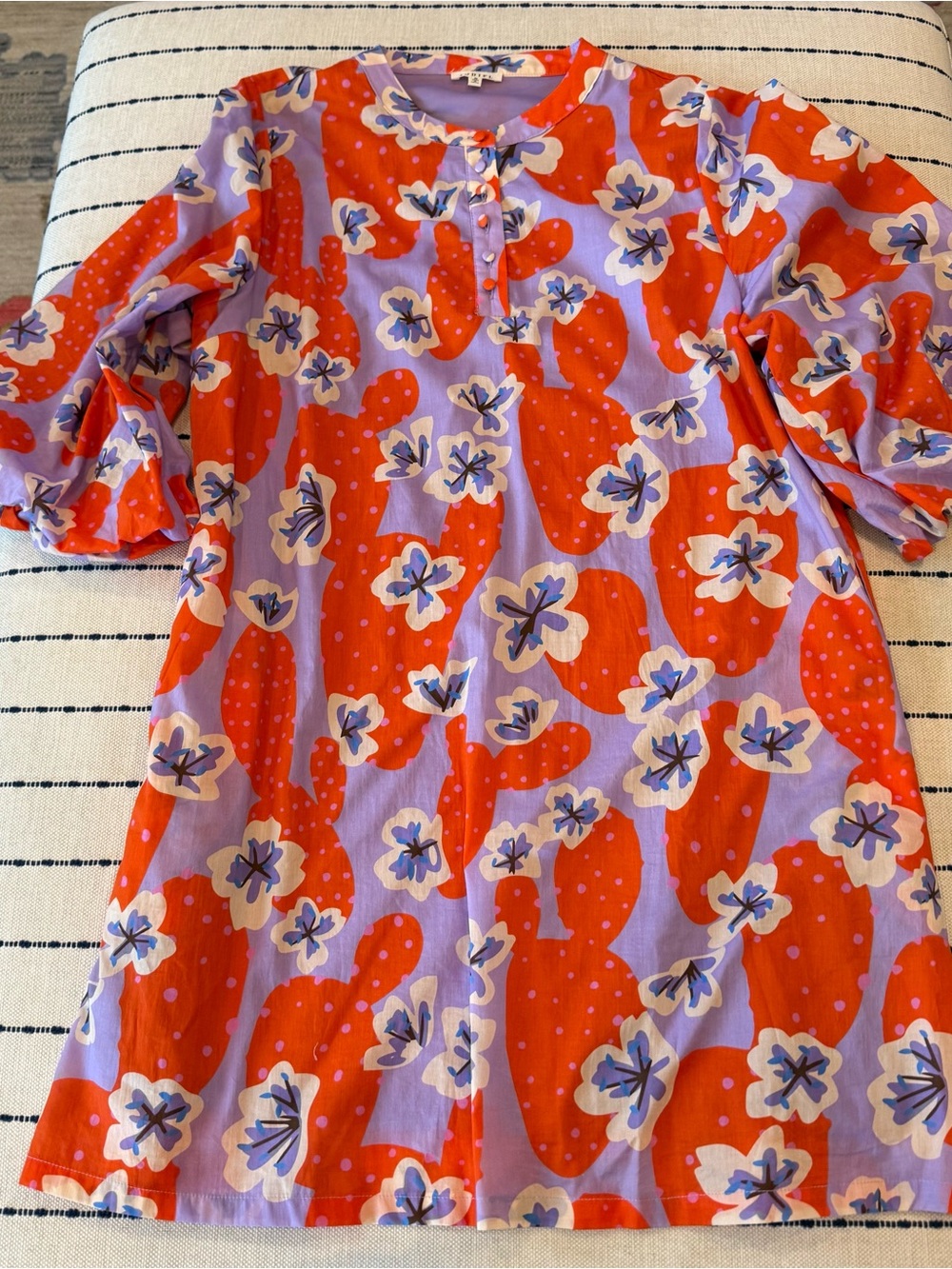 Bright Floral Dress in Orange & Lilac